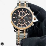 ساعت مچی مردانه لویجی دی انا دورنگ رزگلد صفحه مشکی کرنوگراف موتور کوارتز LDA 2465