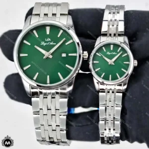 ساعت مچی ست مردانه زنانه لویجی دی انا کلاسیک صفحه سبز موتور کوارتز LDA 2558
