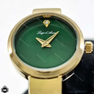 ساعت مچی زنانه لویجی دی انا کلاسیک طلایی صفحه سبز LDA 2488