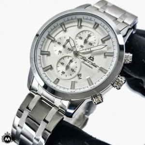 ساعت مچی مردانه لویجی دی انا سیلور صفحه سفید کرنوگراف موتور کوارتز LDA 2518