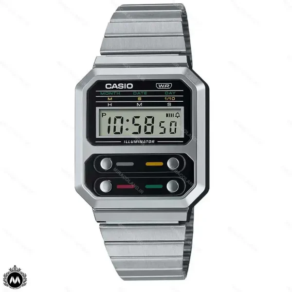 ساعت مچی کاسیو دیجیتالی نقره ای Casio A100WE-1A