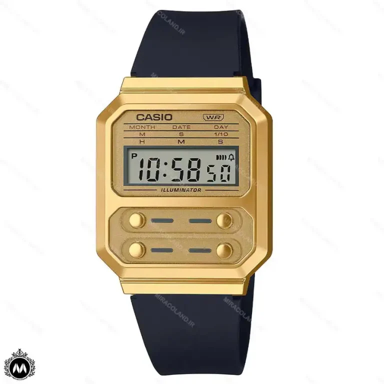 ساعت مچی کاسیو دیجیتالی قاب طلایی Casio A100WEFG-9A