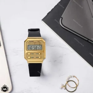 ساعت مچی کاسیو دیجیتالی قاب طلایی Casio A100WEFG-9A