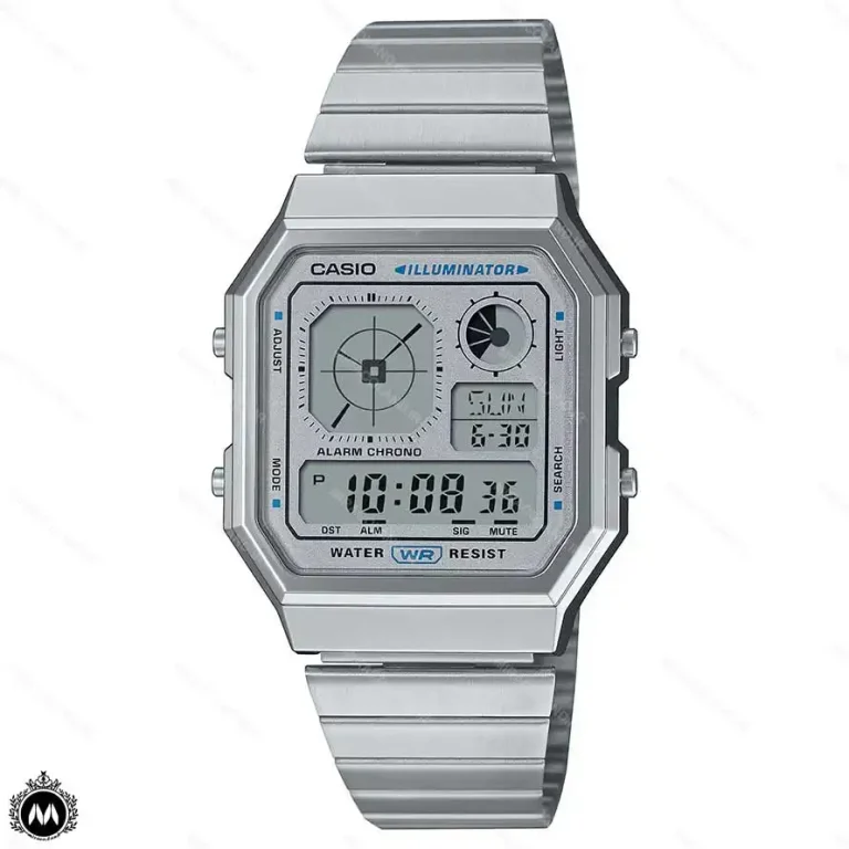 ساعت مچی کاسیو دیجیتالی مدل ساعت جهانی نقره ای Casio A130WE-7A