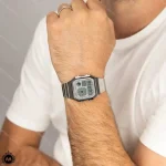 ساعت مچی کاسیو دیجیتالی مدل ساعت جهانی نقره ای Casio A130WE-7A