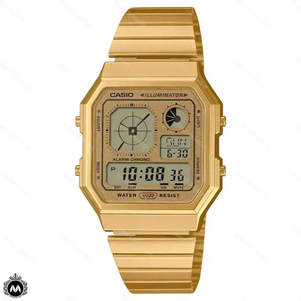 ساعت مچی کاسیو دیجیتالی مدل ساعت جهانی طلایی Casio A130WEG-9A