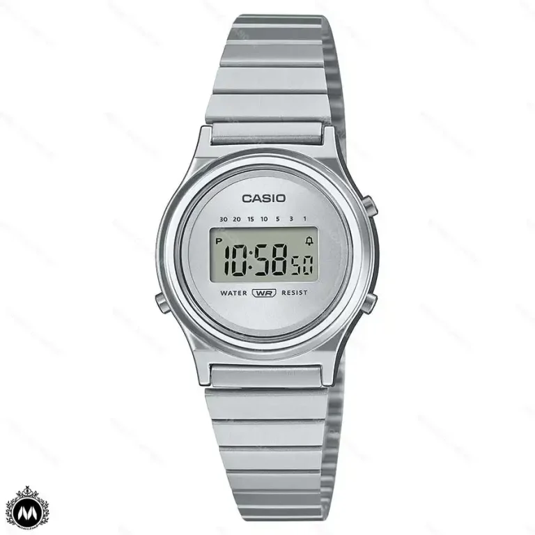 ساعت مچی زنانه کاسیو دیجیتالی صفحه نقره ای Casio LA700WE-7A