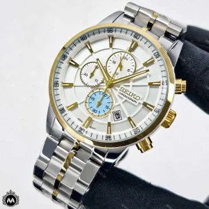 ساعت مچی ست مردانه زنانه سیکو دورنگ صفحه سفید SEIKO CHOROGRGH S2058GL