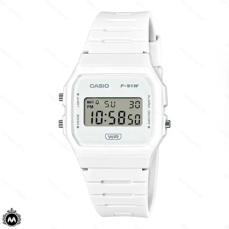 ساعت مچی کاسیو دیجیتالی سفید Casio F-91WB-7A