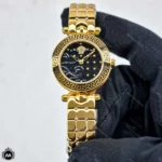 ساعت مچی زنانه ورساچه بند فلزی طلایی موتور کوارتز Versace VQM201L