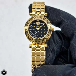 ساعت مچی زنانه ورساچه بند فلزی طلایی موتور کوارتز Versace VQM201L