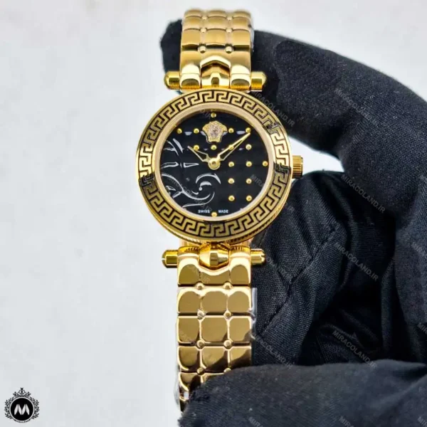 ساعت مچی زنانه ورساچه بند فلزی طلایی موتور کوارتز Versace VQM201L