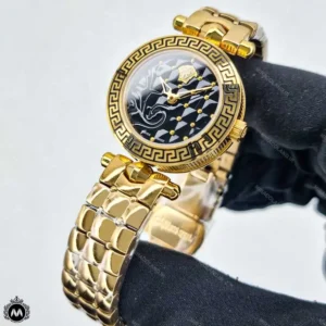 ساعت مچی زنانه ورساچه بند فلزی طلایی موتور کوارتز Versace VQM201L
