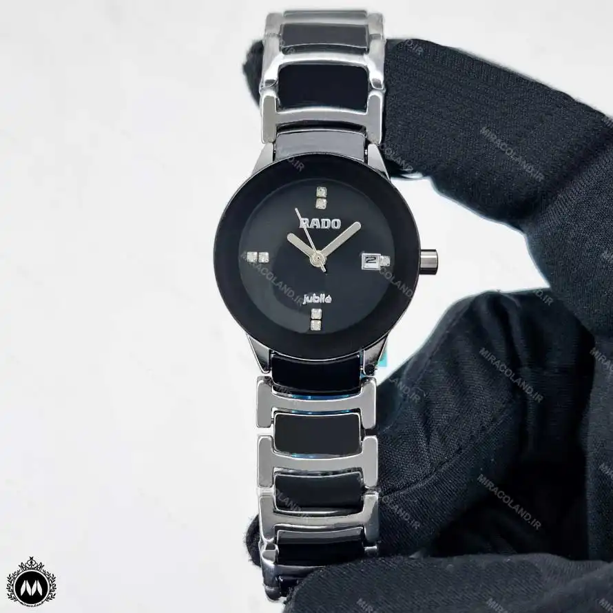 seramik-silver-meshki-zan1 ساعت مچی زنانه رادو ژوبیل سرامیکی مشکی نقره ای Rado R41L