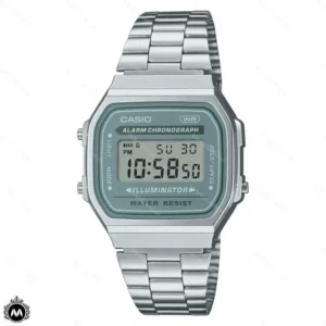 ساعت مچی کاسیو دیجیتالی صفحه نقره ای Casio A168WA-3AY 4 ساعت مچی کاسیو دیجیتالی صفحه نقره ای Casio A168WA-3AY