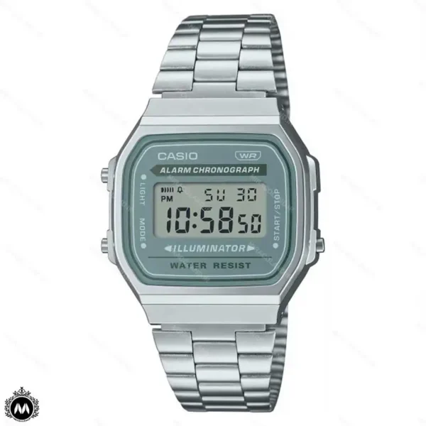 ساعت مچی کاسیو دیجیتالی صفحه نقره ای Casio A168WA-3AY