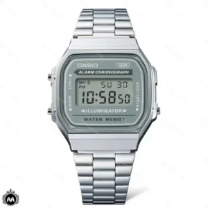 ساعت مچی کاسیو دیجیتالی صفحه نقره ای Casio A168WA-3AY 2 ساعت مچی کاسیو دیجیتالی صفحه نقره ای Casio A168WA-3AY