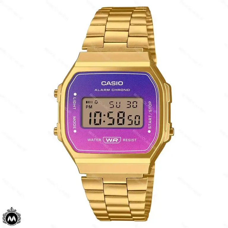 ساعت مچی کاسیو نوستالژی طلایی موتور کوارتز Casio A168WERG-2A