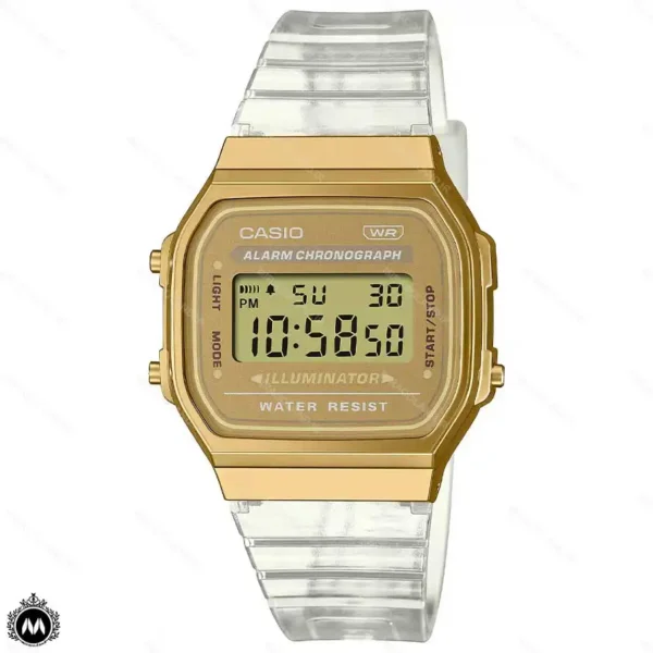 ساعت مچی کاسیو نوستالژی بند رابر موتور کوارتز Casio A168XESG-9A