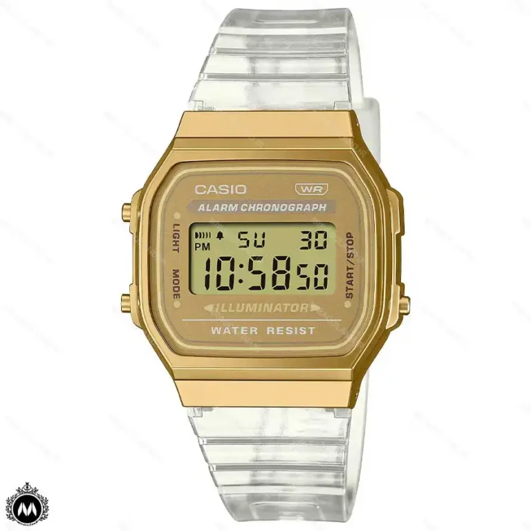 ساعت مچی کاسیو نوستالژی بند رابر موتور کوارتز Casio A168XESG-9A
