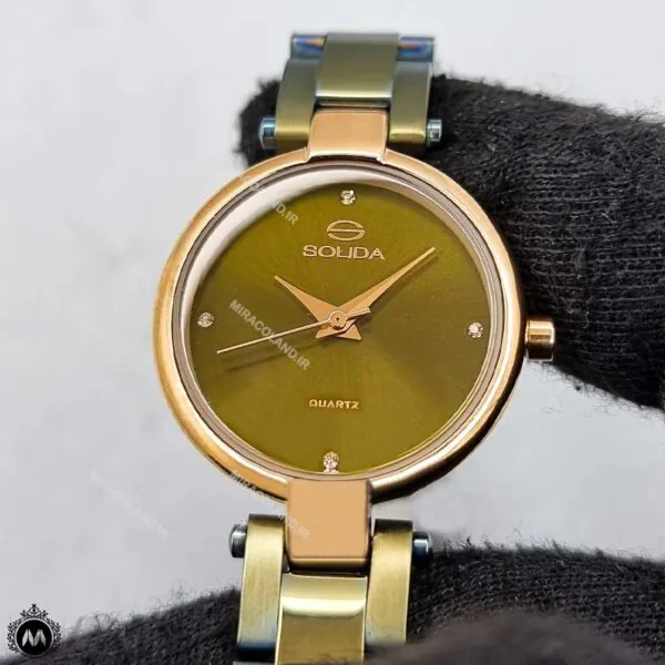ساعت مچی زنانه سولیدا بند استیل سبز